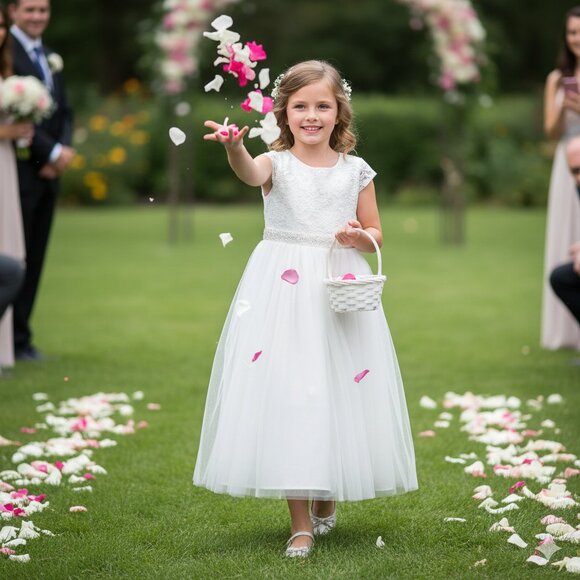 emerald gumdrops Other - White Formal Dress Easter Wedding Flower Girl First Communion Girls Size 14 NWT